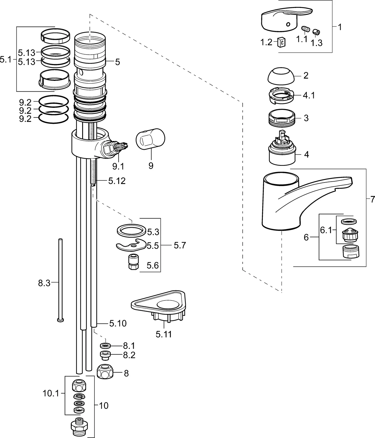 Hansa HansaMIX Küchenarmatur mit Spülmaschinenventil, 203mm Ausladung, DN15, Chrom