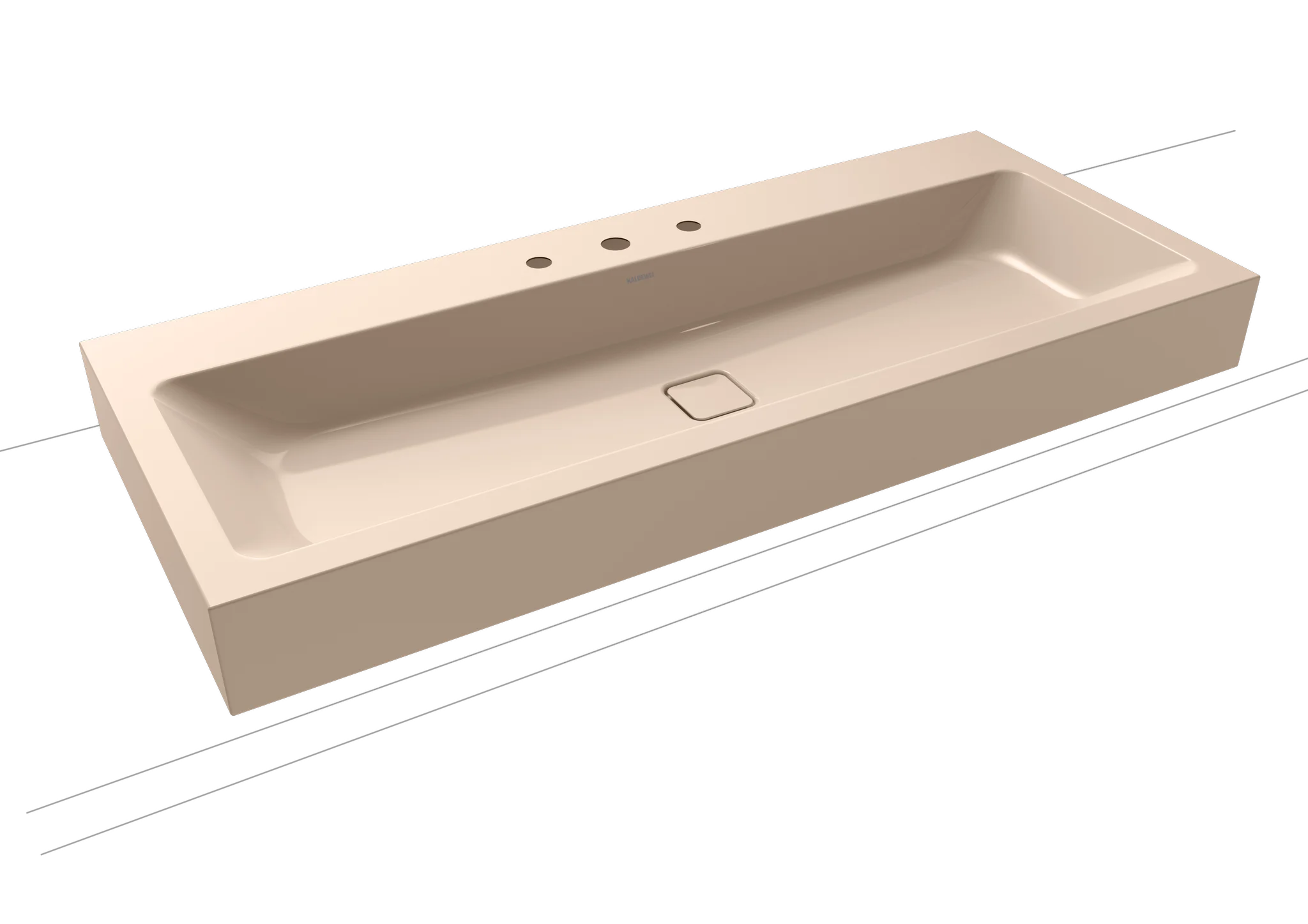 Kaldewei CONO Wandwaschtisch, 1200x500 mm, bahamabeige, Perl-Effekt, 3er Hahnlochbohrung, ohne Überlauf