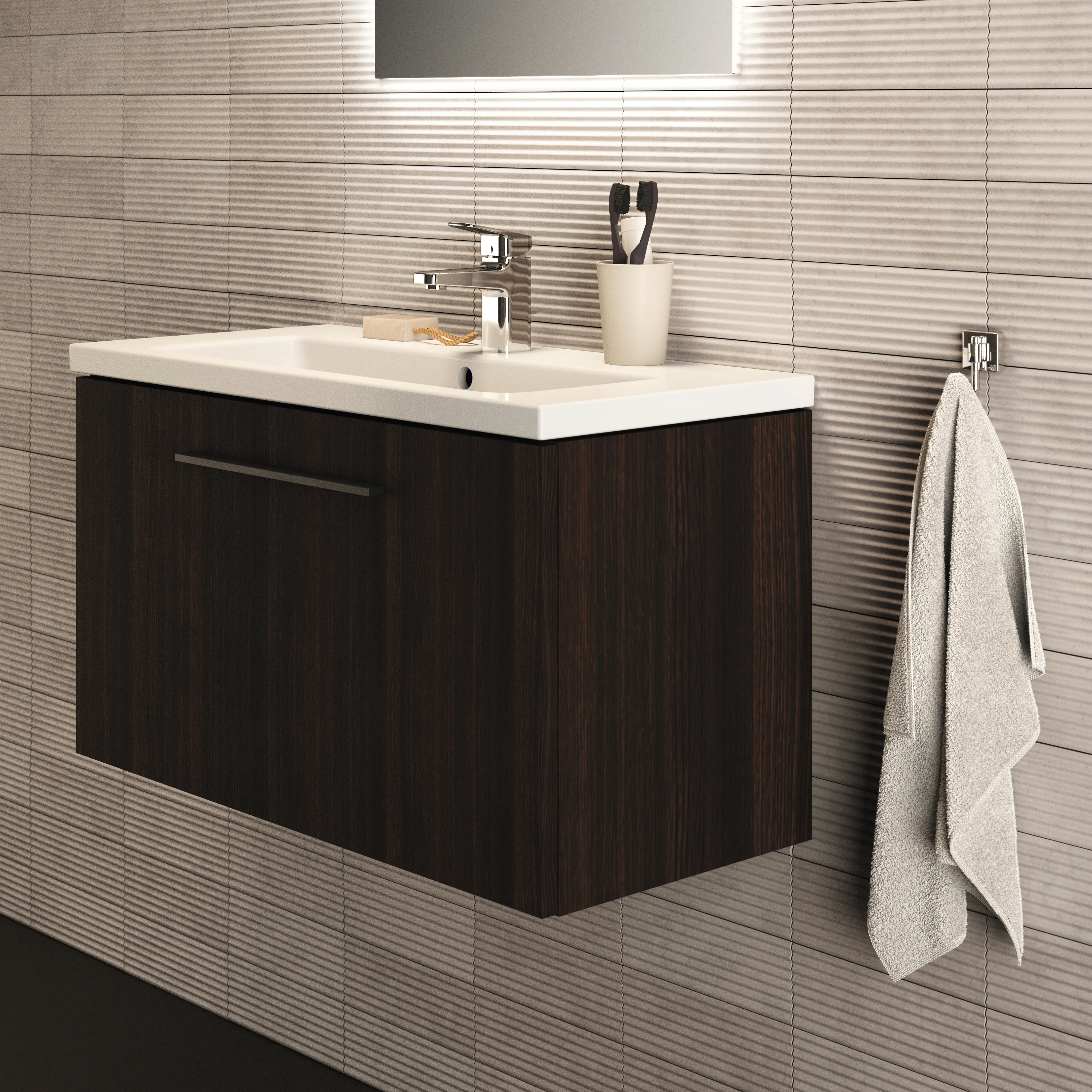Ideal Standard Waschtischunterschrank „i.lifeS“ 80 × 44 × 37,5 cm Coff ee Oak Ideal Standard Waschtischunterschrank „i.lifeS“ 80 × 44 × 37,5 cm Coff ee Oak