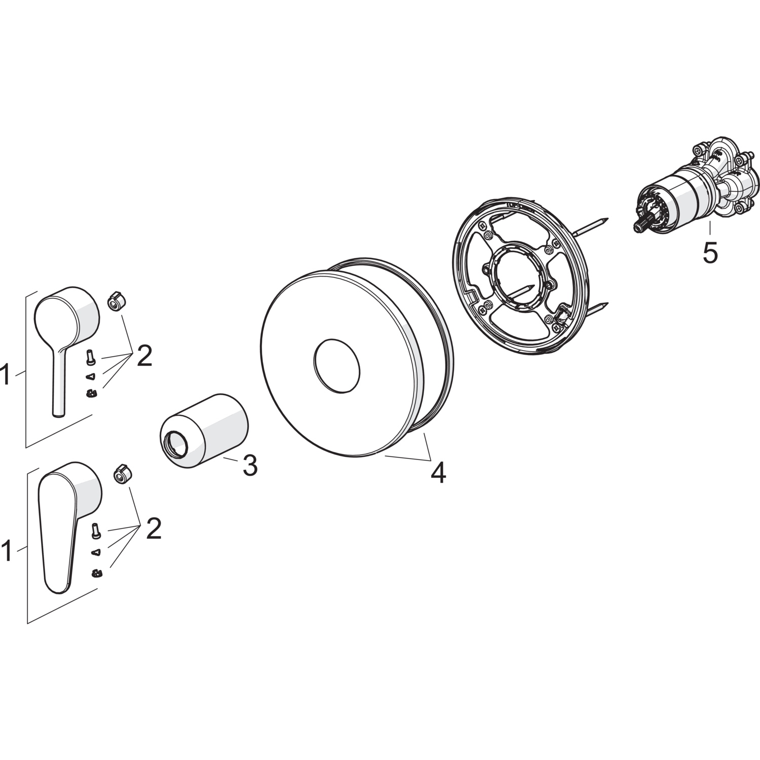 EHM Fertigset für Brause-Batterie VANTIS 8261 Rosette rund Chrom