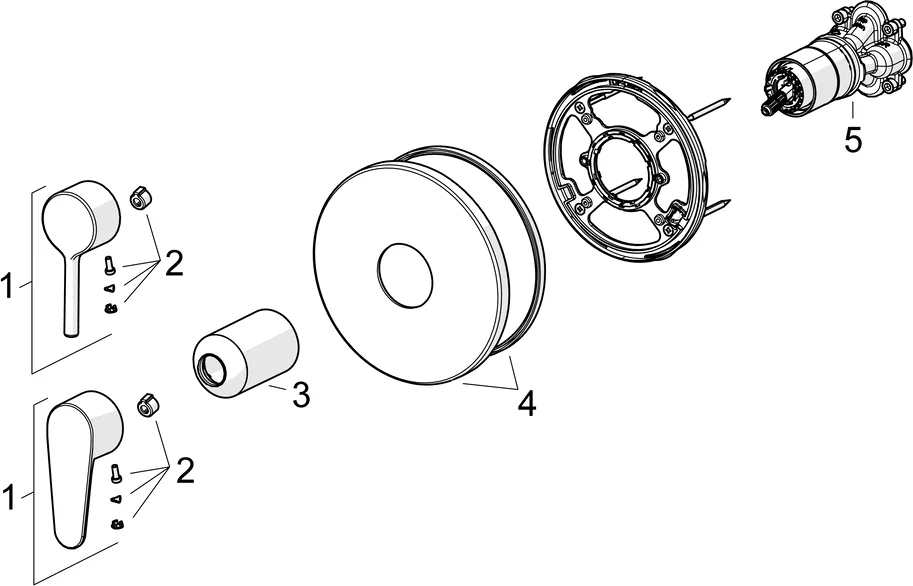 HansaVANTIS Duscharmatur Hansavantis 2022 EHM Fertigset für Brause-Batterie 8261 Rosette rund Chrom