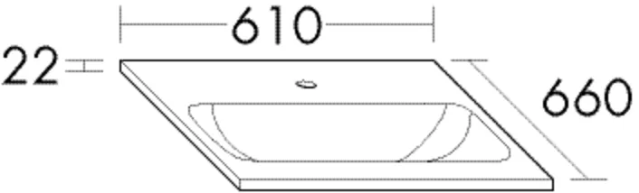 burgbad Waschbecken „Sys30“ 650 × 700 × 190 mm, Hahnlochposition mittig
