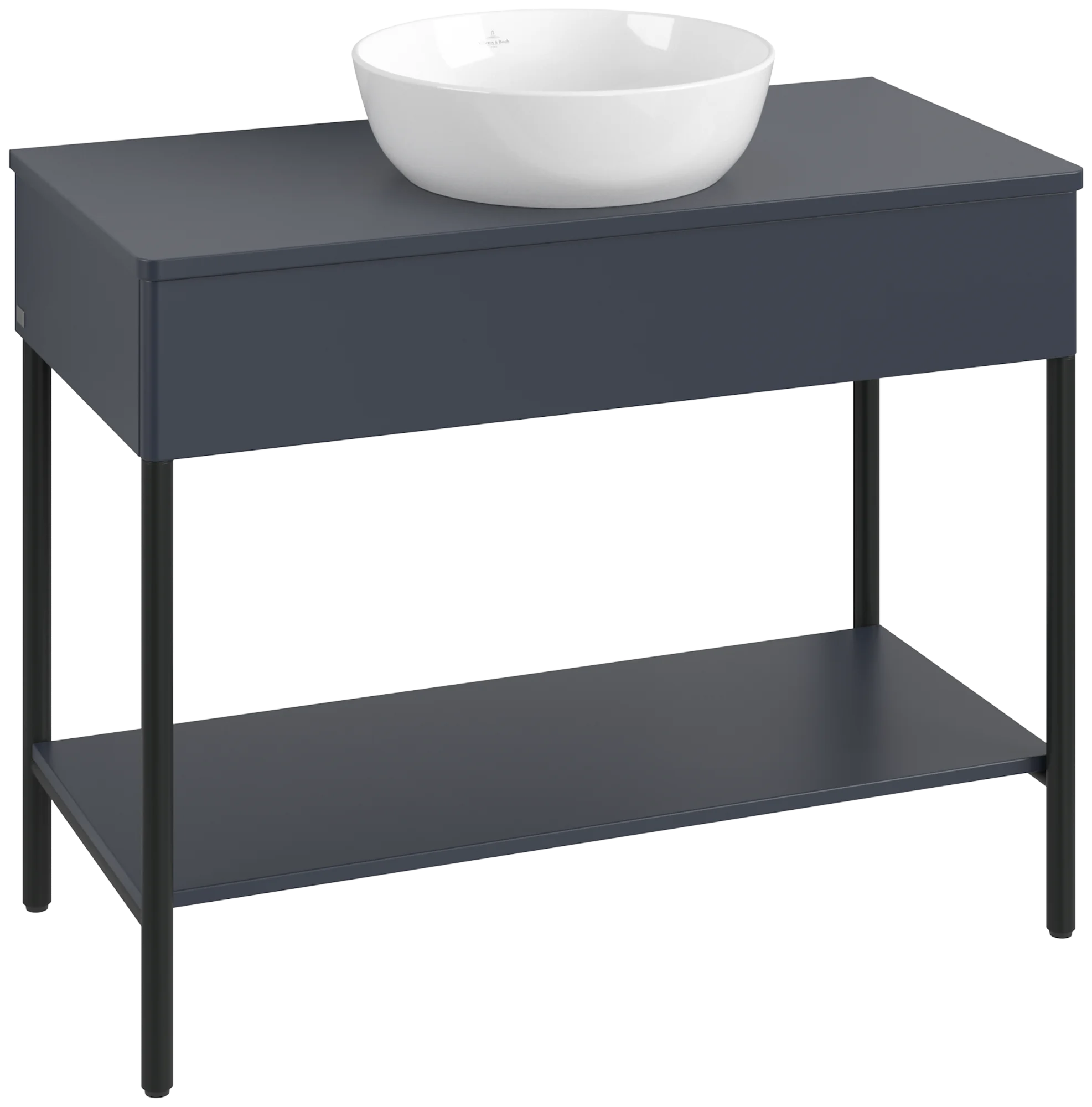 Villeroy & Boch Waschbeckenunterschrank Artis K64011, 1000x782x500 mm, Midnight Blue Matt Lacquer, mit Metallgestell und Push-to-open Funktion