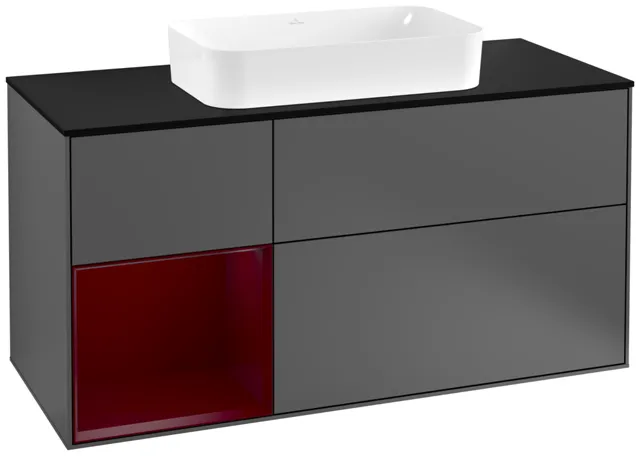 Villeroy & Boch Waschtischunterschrank „Finion“ für Schrankwaschtisch 1200 × 603 × 501 mm Anthracite Matt Lacquer, mit Hahnlochbohrung, für Becken mittig Villeroy & Boch Waschtischunterschrank „Finion“ für Schrankwaschtisch 1200 × 603 × 501 mm Anthracite Matt Lacquer, mit Hahnlochbohrung, für Becken mittig