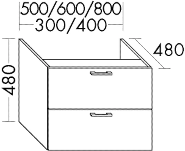 Burgbad Unterschrank Sys30, 480x400x480 mm, 1 Schublade, 350 mm tief, für Mineralguss-Waschtisch Burgbad Unterschrank Sys30, 480x400x480 mm, 1 Schublade, 350 mm tief, für Mineralguss-Waschtisch