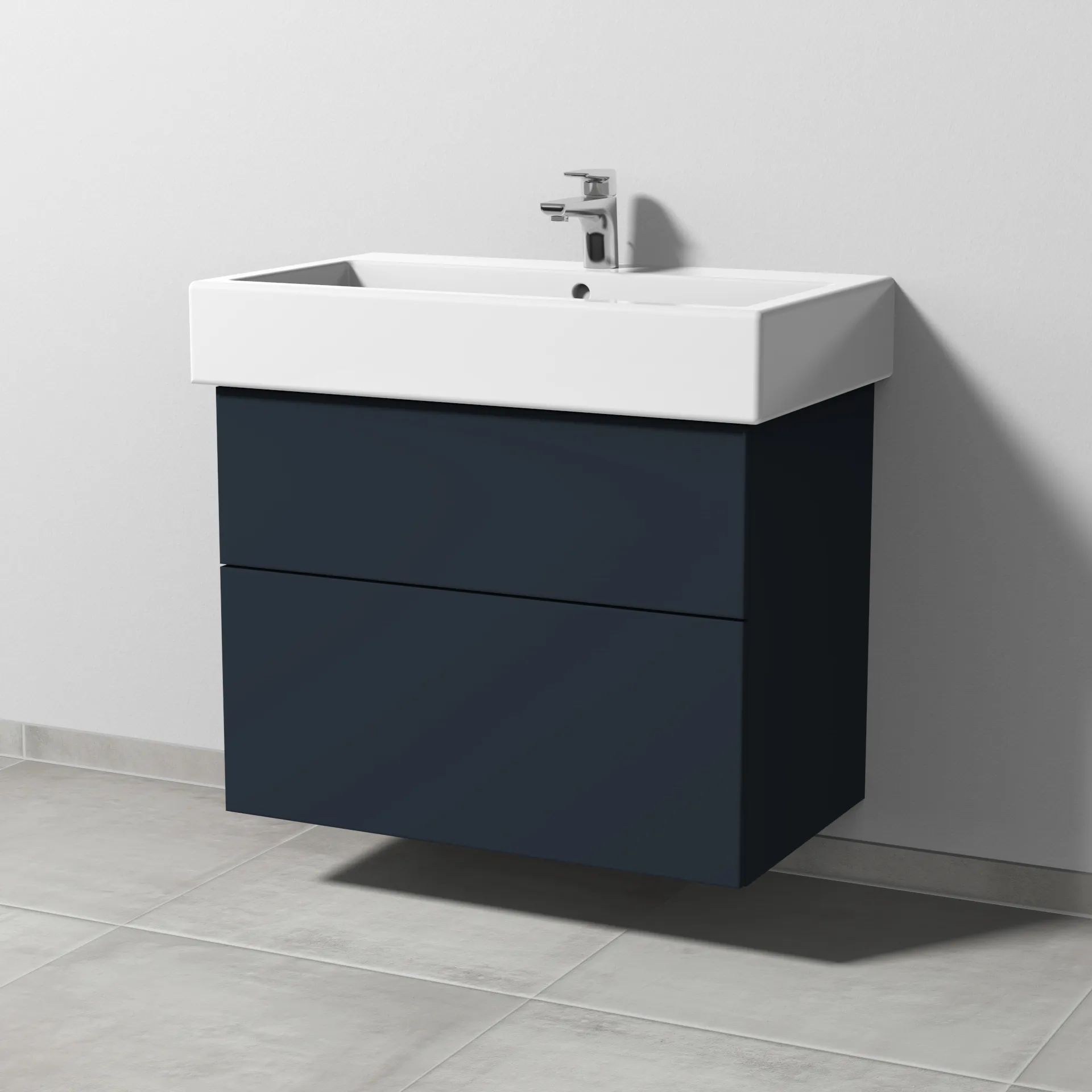 Sanipa Waschtischunterschrank „3way“ passend zu Keramik-Waschtische Vero von Duravit 750 × 593 × 447 mm in Marine (matt)