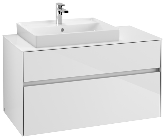Villeroy & Boch Waschtischunterschrank „Collaro“ für Schrankwaschtisch 100 × 54,8 × 50 cm 2 Auszüge / Schubladen, Waschbecken links