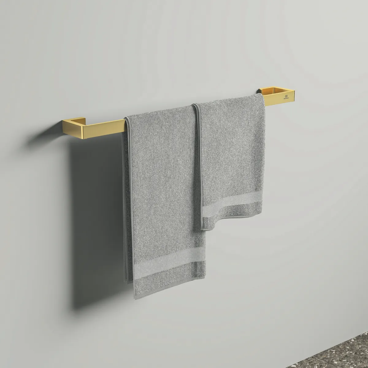 Handtuchstange Conca Cube, eckig, 600mm, Brushed Gold Handtuchstange Conca Cube, eckig, 600mm, Brushed Gold