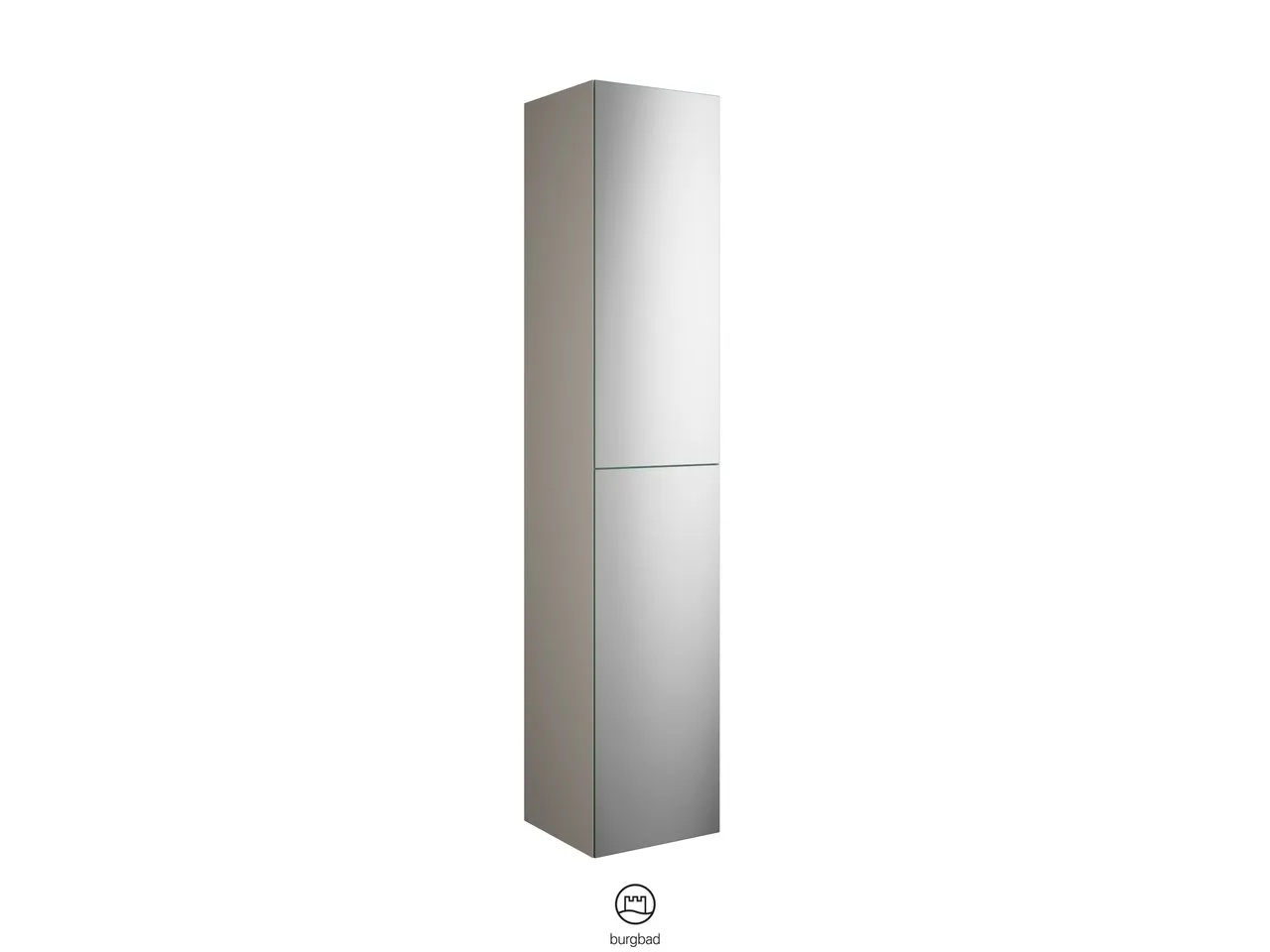 Hochschrank, 2 Spiegeltüren mit Tip-On-Technik;4 Einlegeböden;1 fester Boden, Tiefe: 350 mm, Breite: 350 mm, Höhe: 1760 mm