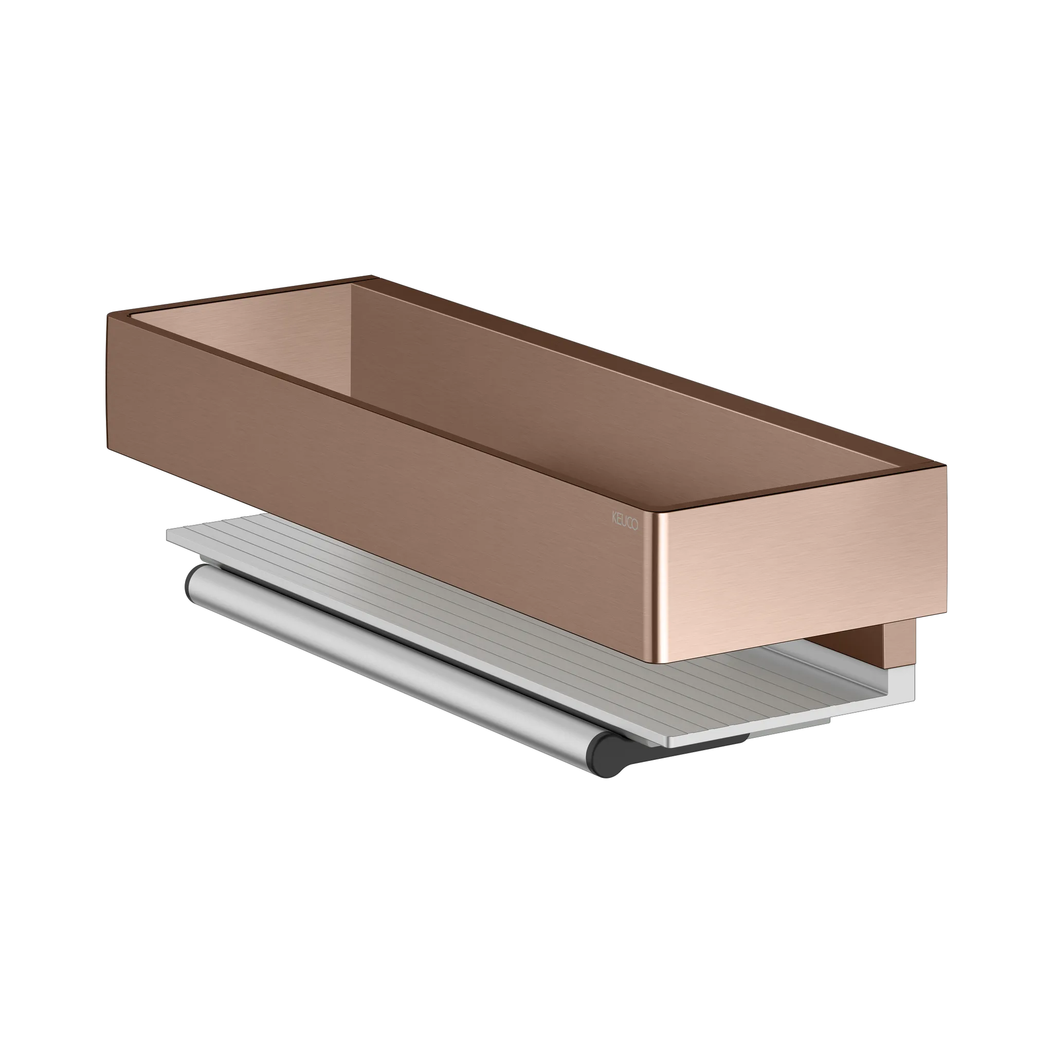 KEUCO EDITION 11 Duschablage mit Glasabzieher Rotgold gebürstet / Alu