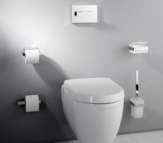 emco Toilettenbürstengarnitur „loft“ in chrom / schwarz, Befestigung verdeckt