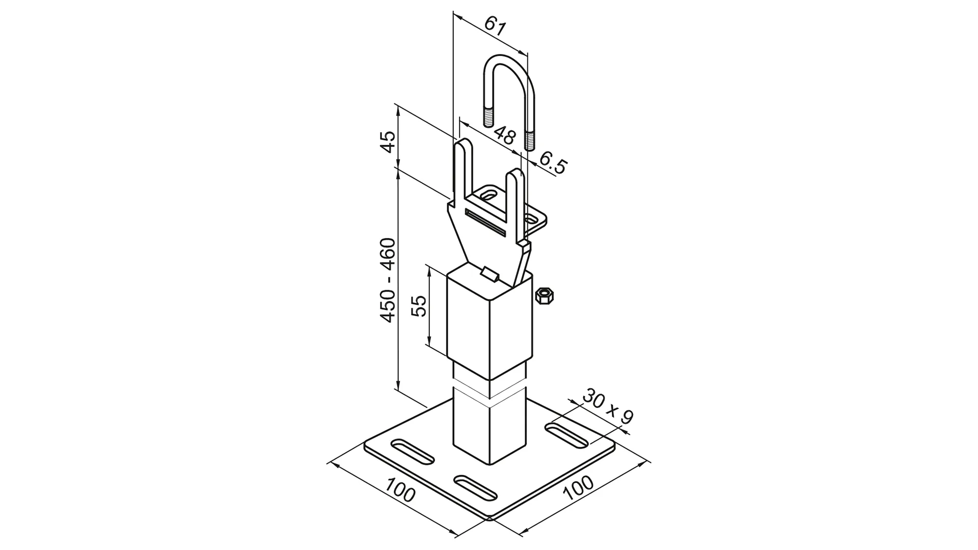 Zubehör Fußkonsole FMORV 45-B2. RAL 9016
