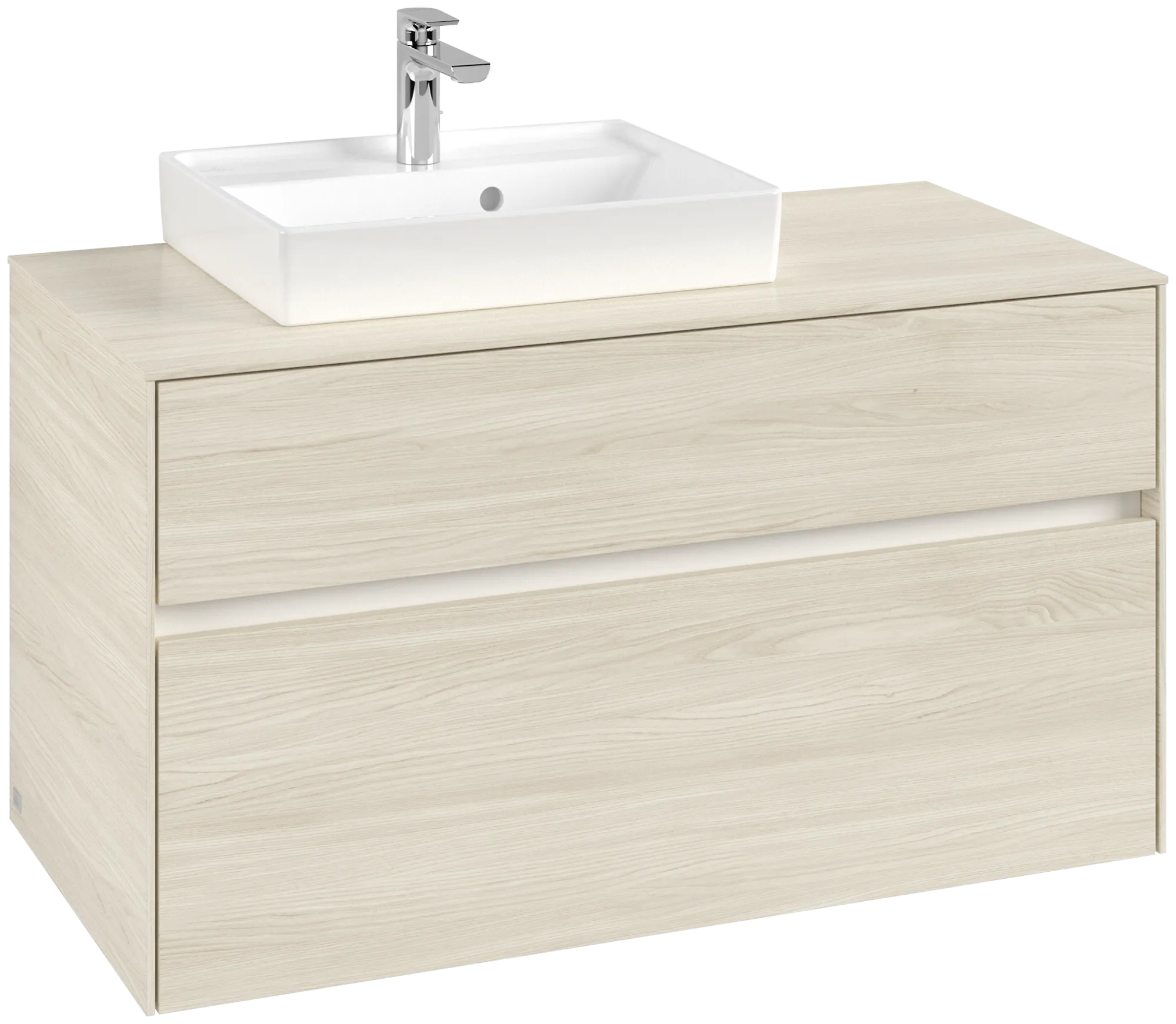 Villeroy & Boch Waschbeckenunterschrank Collaro C014B0, Eckig White Oak, 1000x548x500mm, mit Beleuchtung und SoftClosing