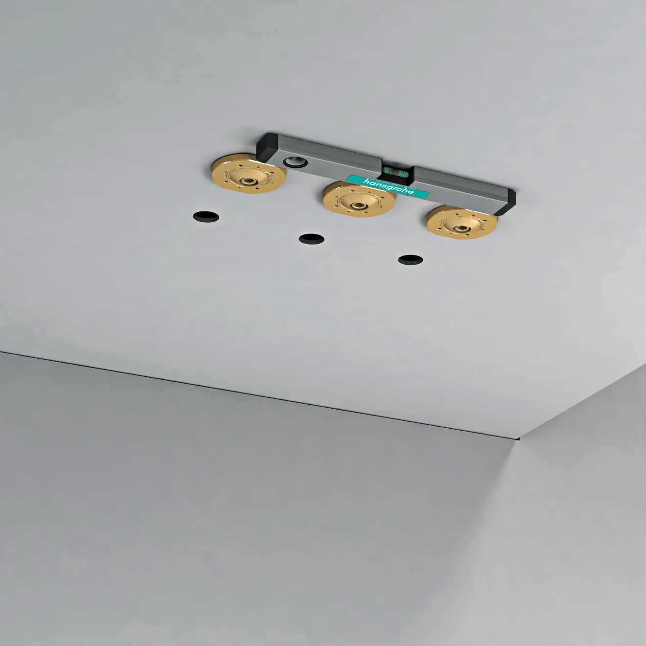 Hansgrohe AXOR ShowerSolutions Montageplatte für Kopfbrause im Mehrfachverbund – präzise und schallentkoppelt Hansgrohe AXOR ShowerSolutions Montageplatte für Kopfbrause im Mehrfachverbund – präzise und schallentkoppelt