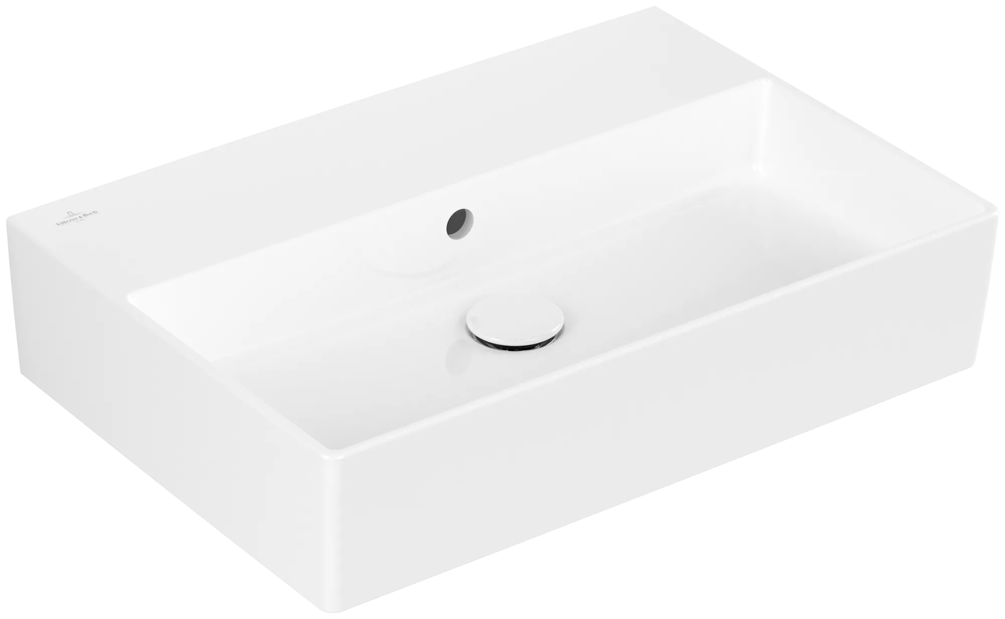 Villeroy & Boch Wandwaschtisch aus TitanCeram geschliffen „Memento 2.0“ 600 × 420 × 135 mm, ohne Hahnlochbohrung in Weiß Alpin