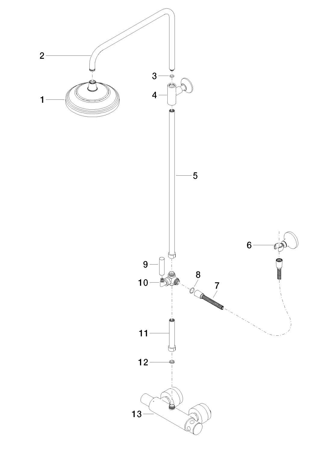 Shower Pipe mit Brause-Thermostat ohne Handbrause MADISON Chrom 34459360