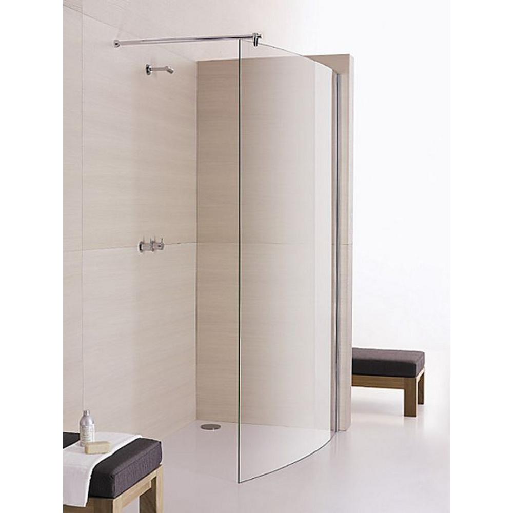 Sprinz Seitenwand Walk-In Freistehende Seitenwand gebogen teilgerahmt „Inloop“ für #Türbreite#, B: 1200 mm H: 2100 mm T: 8 mm Sprinz Seitenwand Walk-In Freistehende Seitenwand gebogen teilgerahmt „Inloop“ für #Türbreite#, B: 1200 mm H: 2100 mm T: 8 mm