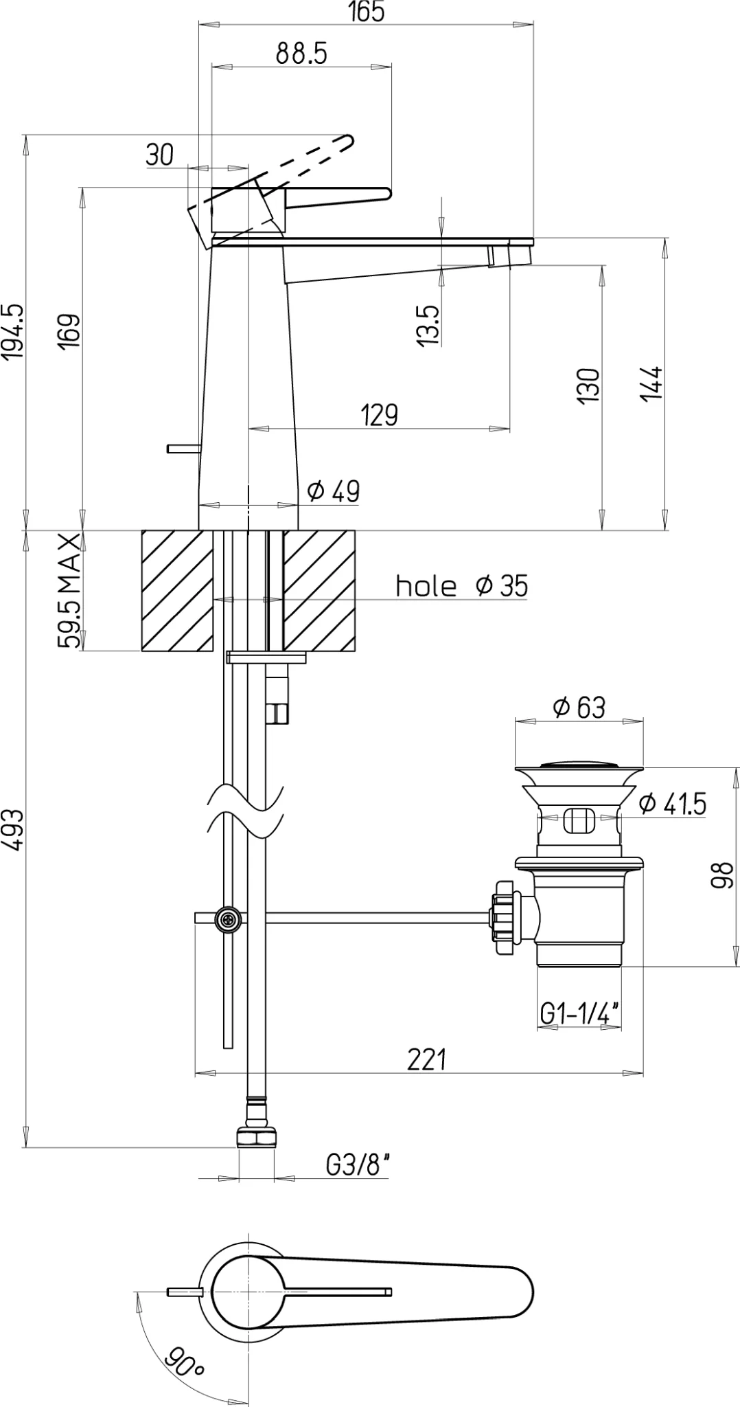 Villeroy & Boch Conum Einhebel-Waschtischarmatur TVW127003000, 49 x 169 x 165 mm, Chrom Villeroy & Boch Conum Einhebel-Waschtischarmatur TVW127003000, 49 x 169 x 165 mm, Chrom