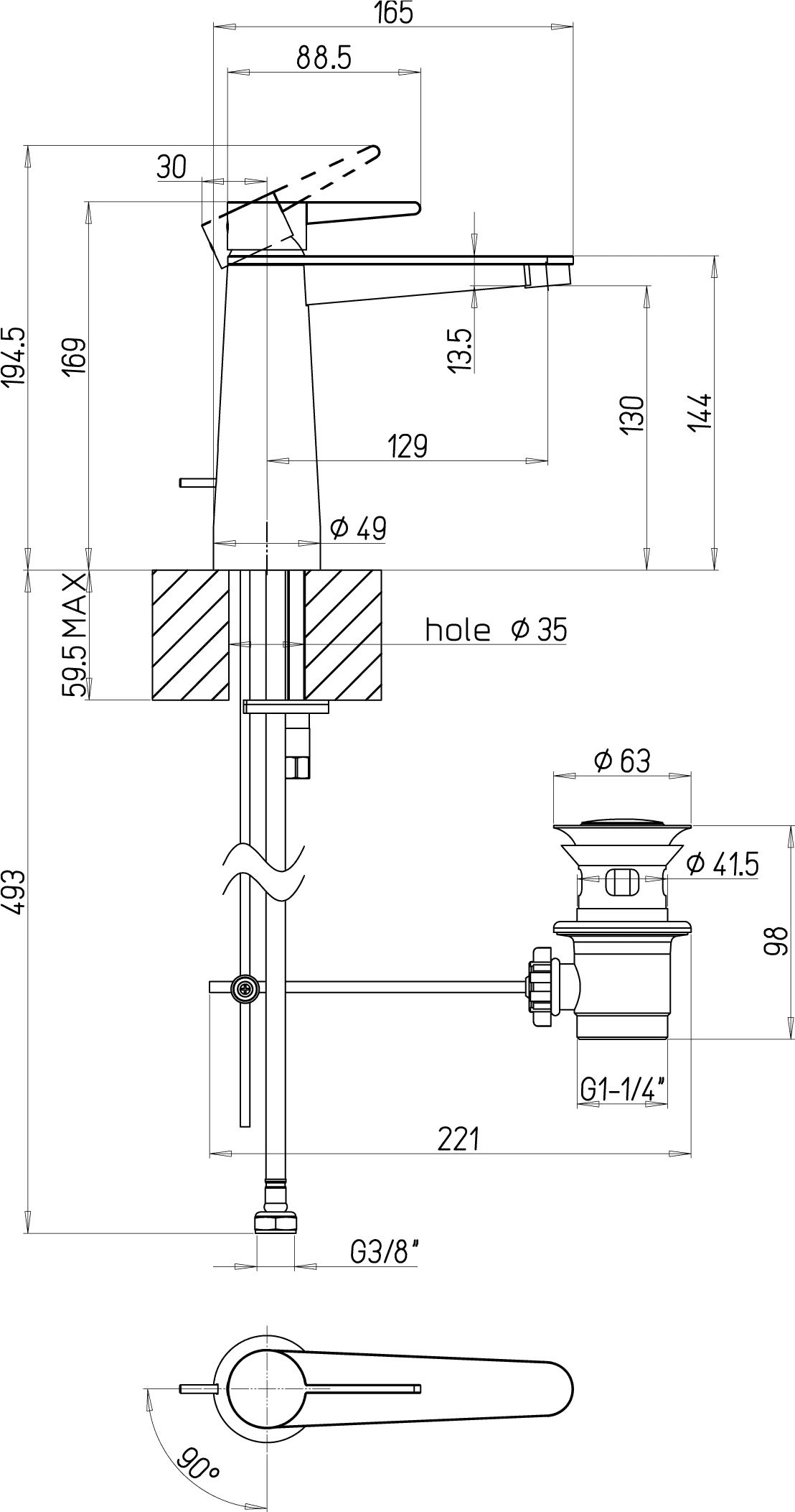 Villeroy & Boch Conum Einhebel-Waschtischarmatur, rund, Chrom, 49x165x169 mm, Laminarstrahl, AquaSmart, SmartPressure Villeroy & Boch Conum Einhebel-Waschtischarmatur, rund, Chrom, 49x165x169 mm, Laminarstrahl, AquaSmart, SmartPressure
