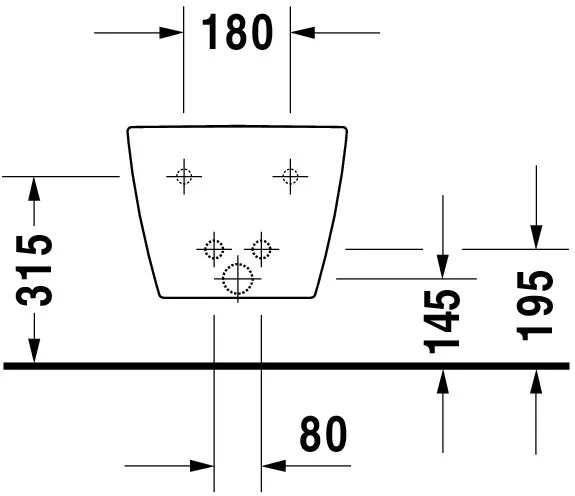 Duravit Wand-Bidet „ME by Starck“, Befestigung sichtbar 37 × 48 × 29 cm in Weiß Hochglanz