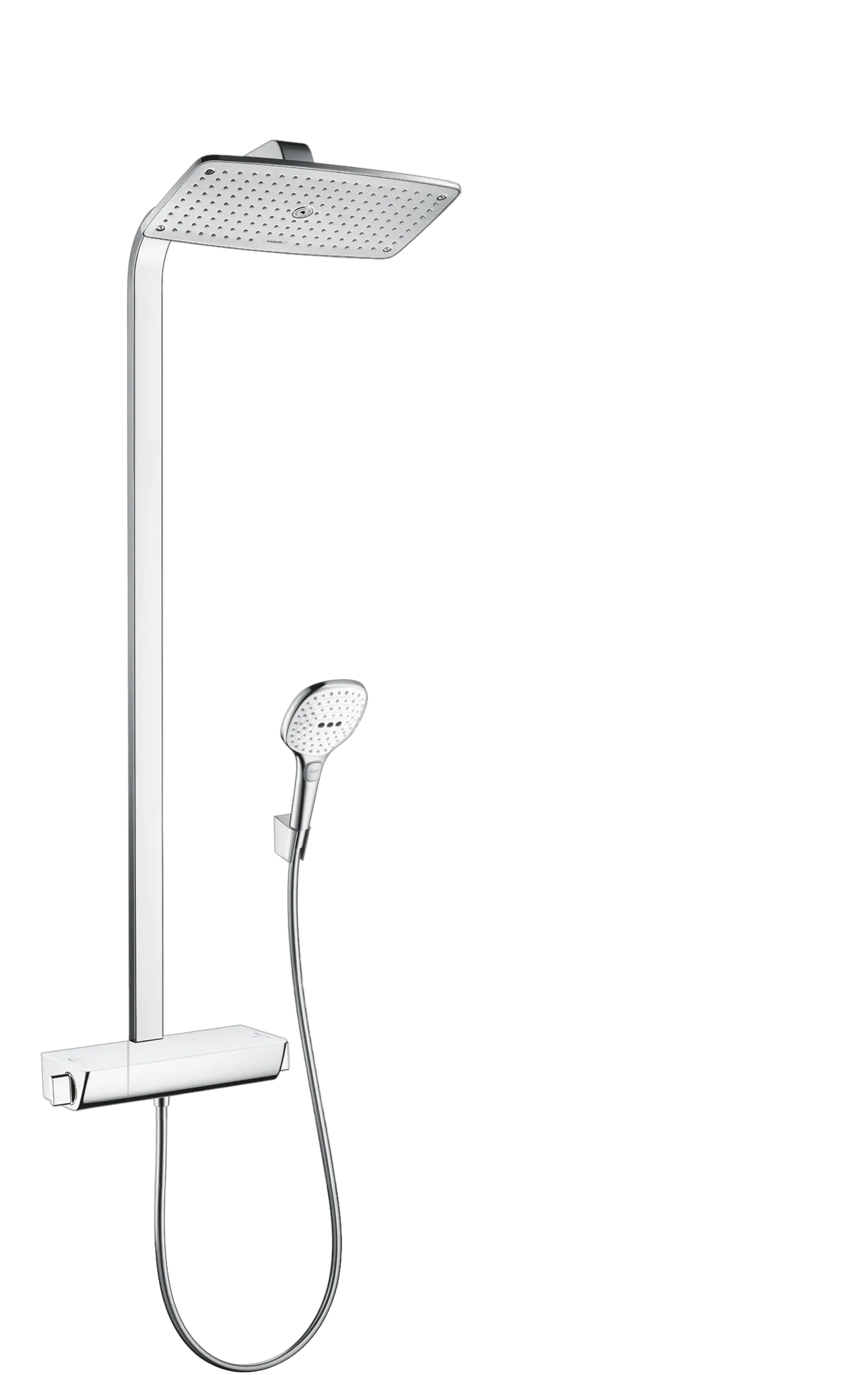 Hansgrohe Raindance E Showerpipe 360 1jet mit Thermostat, Weiß/Chrom Hansgrohe Raindance E Showerpipe 360 1jet mit Thermostat, Weiß/Chrom