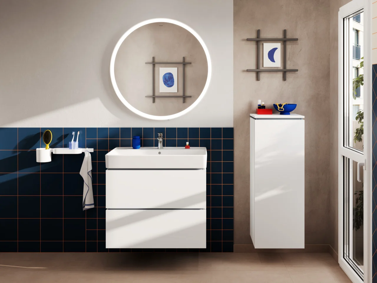 Hansgrohe Xanuia Q Waschtisch, weiß, 800x480 mm, wandhängend mit Hahnloch und Überlauf