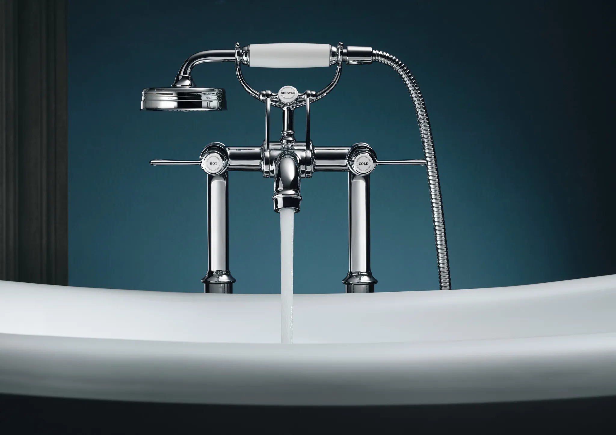 Hansgrohe AXOR Montreux 2-Griff Wannenarmatur bodenstehend, Chrom Hansgrohe AXOR Montreux 2-Griff Wannenarmatur bodenstehend, Chrom