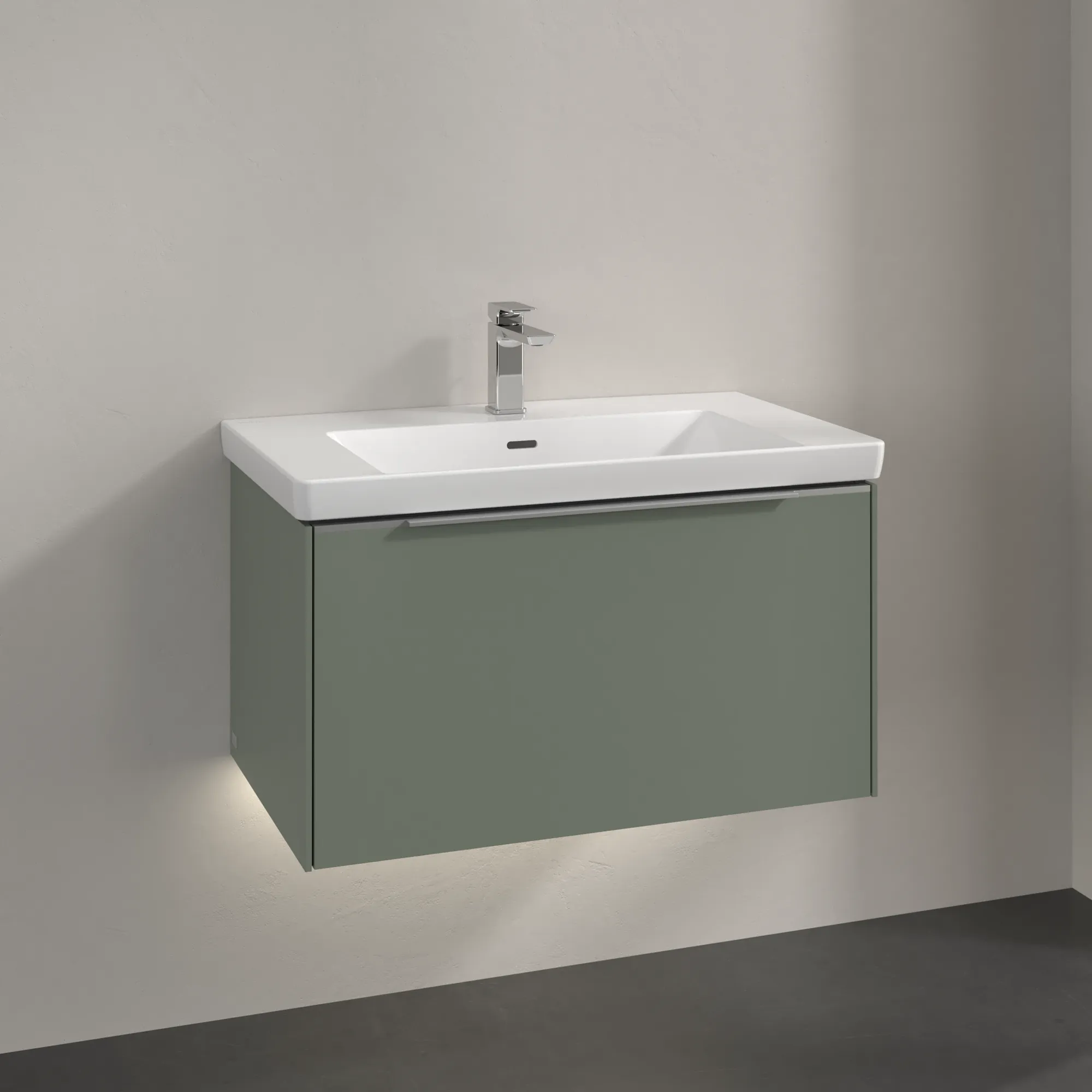 Villeroy & Boch Waschtischunterschrank „Subway 3.0“ für Schrankwaschtisch 772 × 429 × 478 mm Soft Green, für Becken mittig Villeroy & Boch Waschtischunterschrank „Subway 3.0“ für Schrankwaschtisch 772 × 429 × 478 mm Soft Green, für Becken mittig