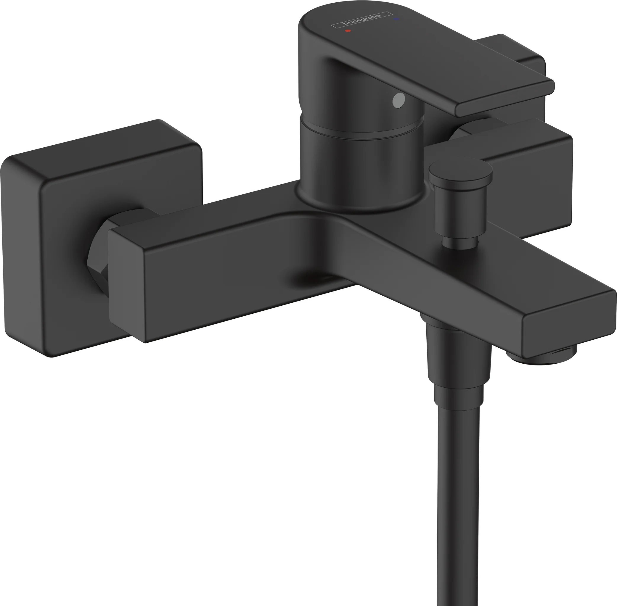Hansgrohe Vernis Shape Einhebel-Wannenmischer Aufputz mattschwarz, Ausladung 166 mm, Stichmaß 150 ± 12 mm, Keramikmischsystem mit einstellbarer Temperaturbegrenzung und automatischem Umsteller Hansgrohe Vernis Shape Einhebel-Wannenmischer Aufputz mattschwarz, Ausladung 166 mm, Stichmaß 150 ± 12 mm, Keramikmischsystem mit einstellbarer Temperaturbegrenzung und automatischem Umsteller
