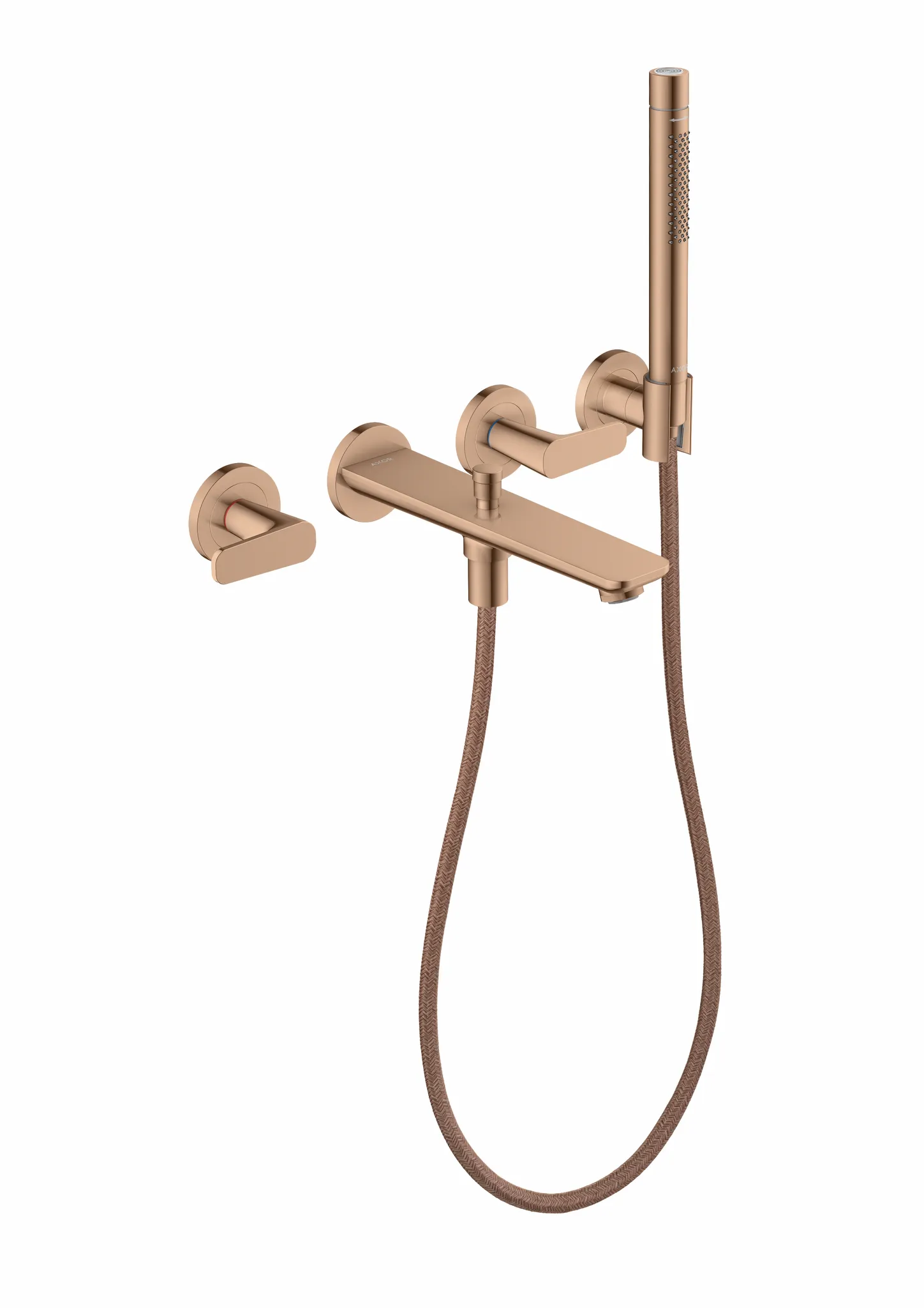 Hansgrohe AXOR Citterio C 3-Loch Wannenarmatur Unterputz mit Handbrause, Polished Red Gold