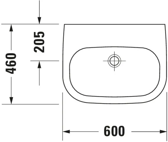 Waschtisch Med „D-Code“, Form rechteckig 60 × 46 cm