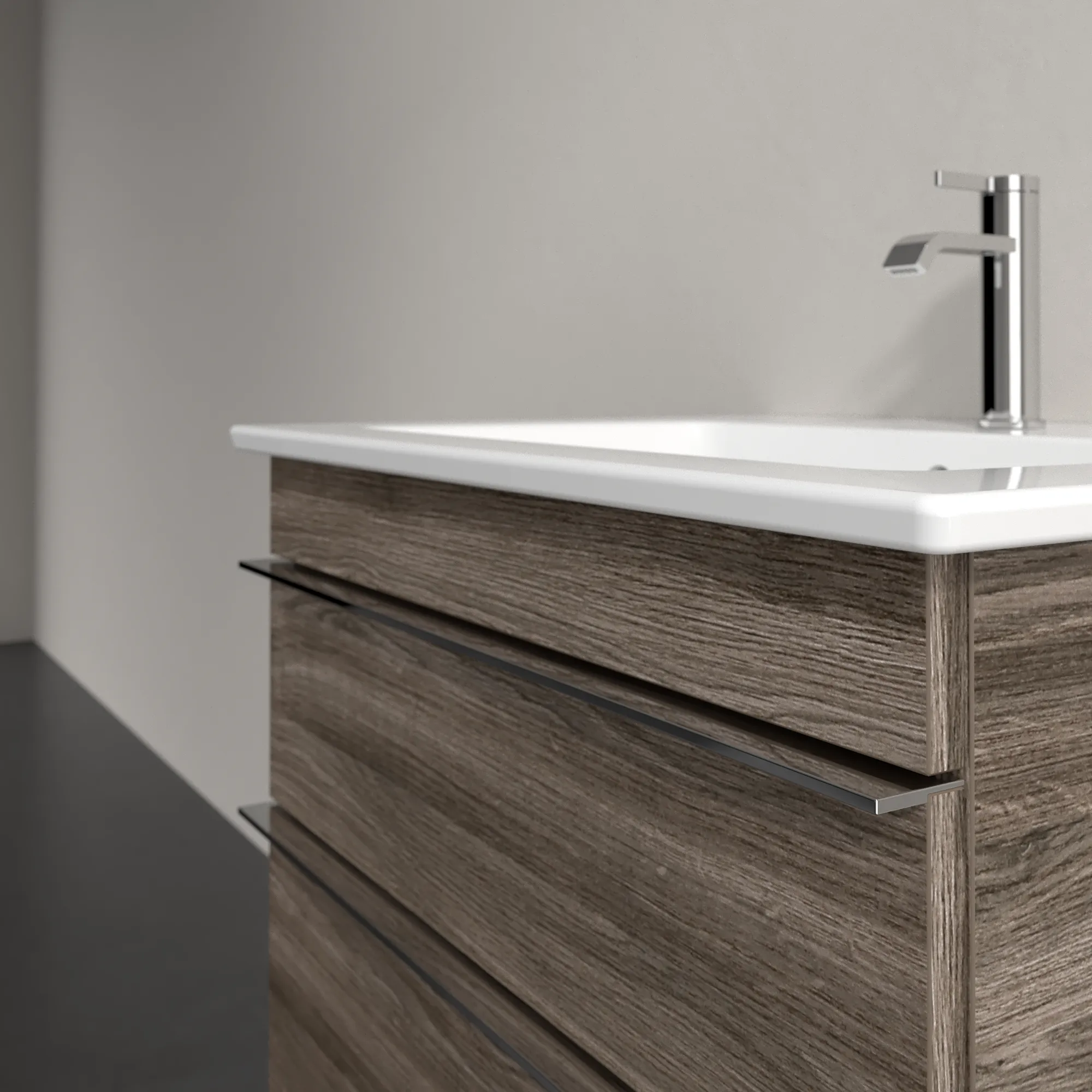 Villeroy & Boch Waschtischunterschrank „Venticello“ für Schrankwaschtisch 603 × 590 × 502 mm Stone Oak, für Becken mittig