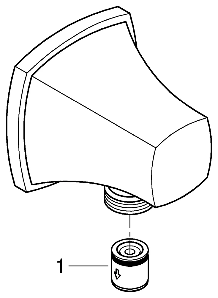 Wandanschlussbogen Grandera 26897, Metall, Außengewinde, eigensicher, chrom