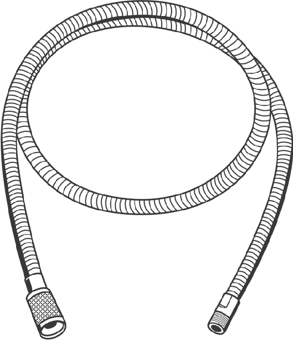 Brauseschlauch 46092, G1/2″ M15 × 1, für Spültischbatterien, mit herausziehbarem Auslauf, 1.500 mm, chrom