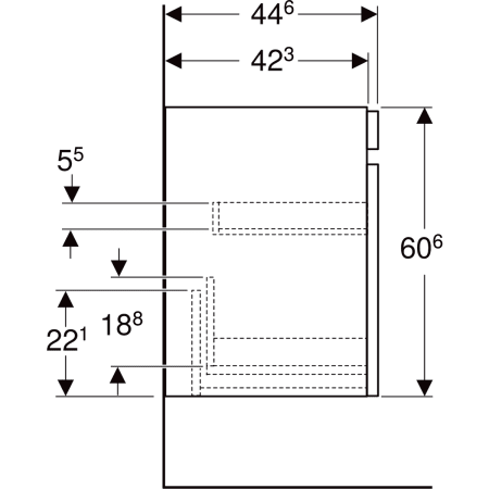 Geberit Waschtischunterschrank „Renova Plan“ 63,4 × 60,6 × 44,6 cm Geberit Waschtischunterschrank „Renova Plan“ 63,4 × 60,6 × 44,6 cm