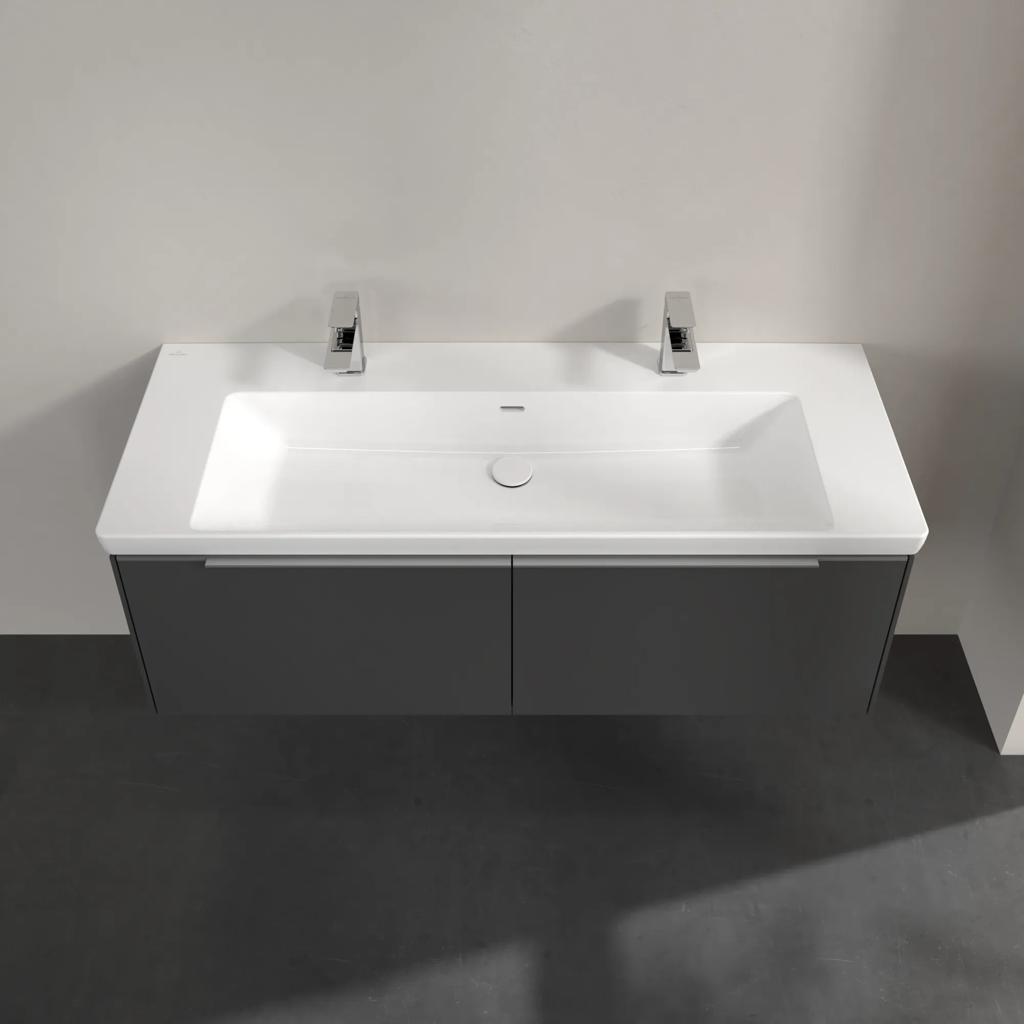 Villeroy & Boch Waschtischunterschrank „Subway 3.0“ für Schrankwaschtisch 1272 × 429 × 478 mm Graphite, für Becken mittig Villeroy & Boch Waschtischunterschrank „Subway 3.0“ für Schrankwaschtisch 1272 × 429 × 478 mm Graphite, für Becken mittig