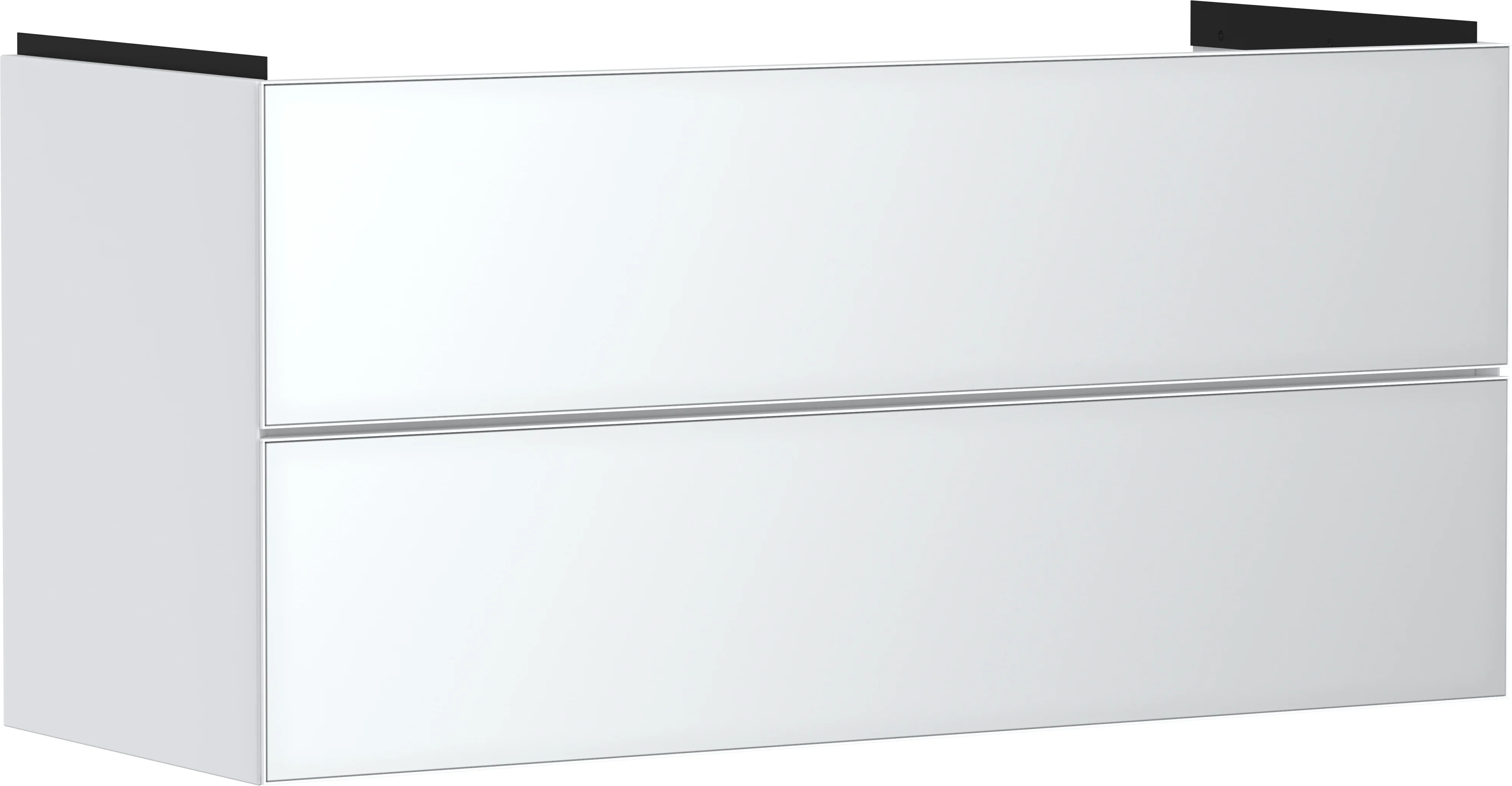 Hansgrohe Xevolos E Waschtischunterschrank Mattweiß 1180x475 mm mit 2 Schubkästen, griff- und siphonausschnittlos, SoftClose, PushOpen, vormontiert