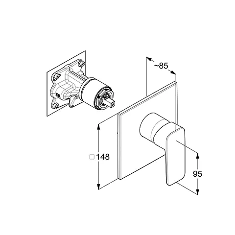 Kludi PURE&STYLE UP-Br-EHM Feinbau-Set m. Funktionseinheit mattschwarz