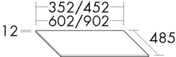 Feinsteinabdeckplatte, Feinstein, Tiefe: 325 mm, Breite: 602 mm, Höhe: 12 mm