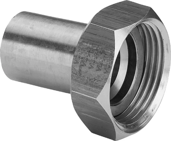 Viega Anschlussverschraubung „Sanpress“ flachdichtend in 28 mm × G1 1 / 4 Rotguss  Viega Anschlussverschraubung „Sanpress“ flachdichtend in 28 mm × G1 1 / 4 Rotguss