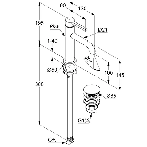 Kludi NOVA FONTE Pura Waschtisch-EHM 100 DN 15 mattweiß Kludi NOVA FONTE Pura Waschtisch-EHM 100 DN 15 mattweiß