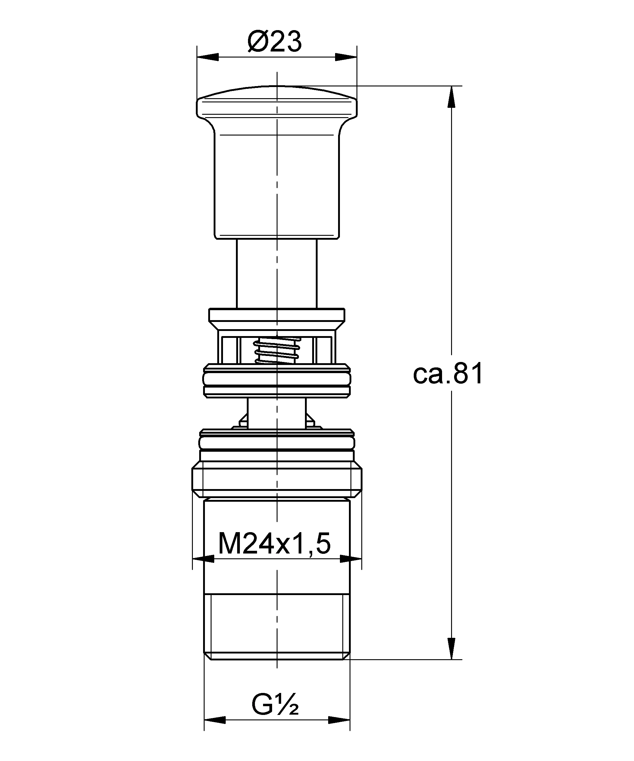 Keramik-Kartusche Eichelberg 440430, 35mm, integrierte Temperatur- und Mengenbegrenzung