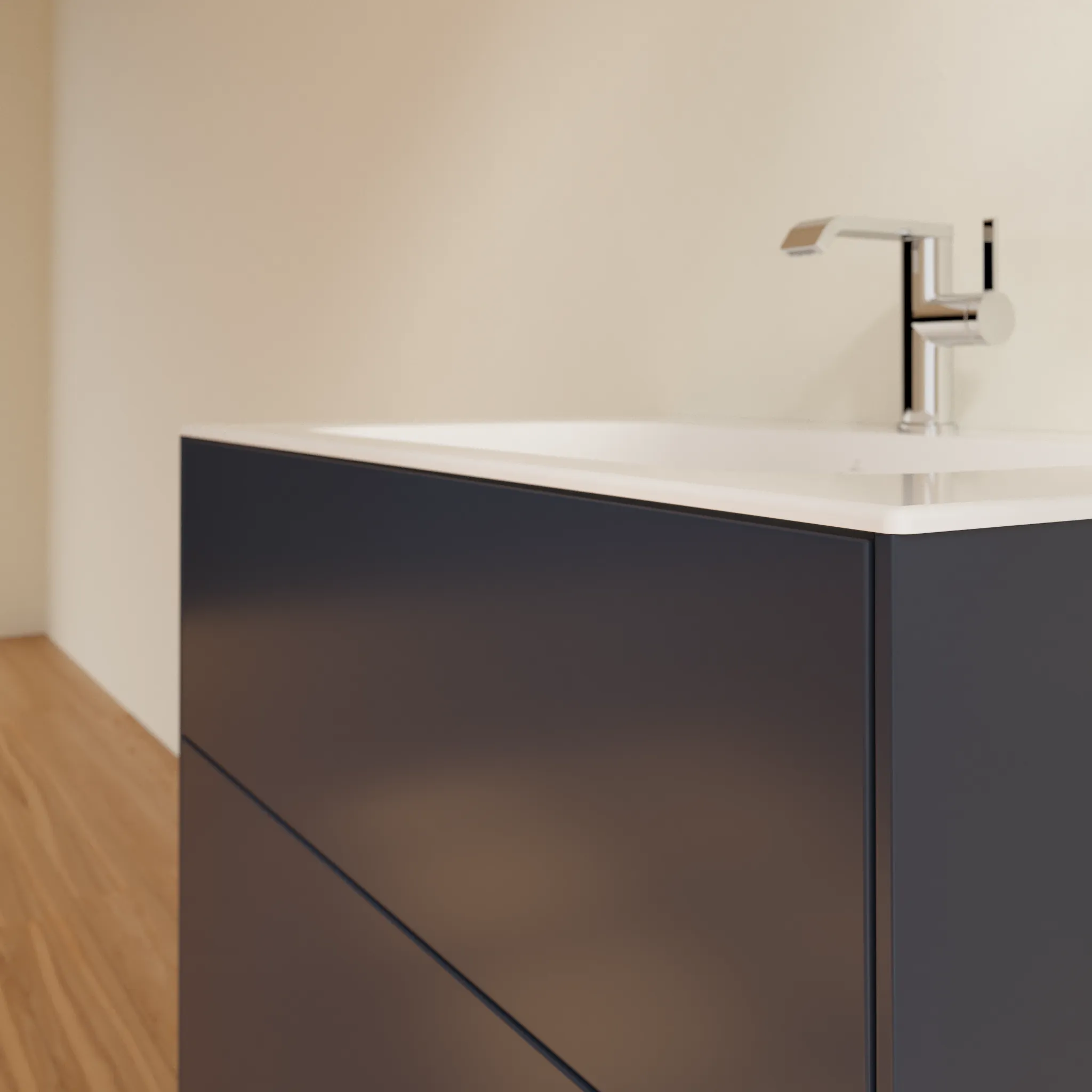 Villeroy & Boch Finion Waschbeckenunterschrank F01, Midnight Blue Matt Lacquer, 796 x 591 x 498 mm