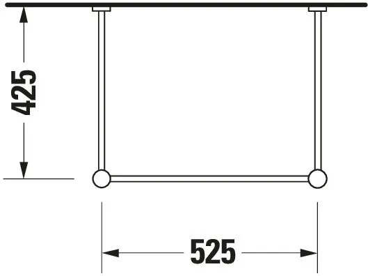 Duravit Metallkonsole Vero, Chrom Poliert, höhenverstellbar, 425x525x715-780 mm, Bodenstehend mit Wandbefestigung