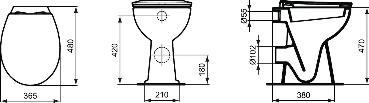 WC „Eurovit“ 36,5 × 47 × 48 cm WC „Eurovit“ 36,5 × 47 × 48 cm