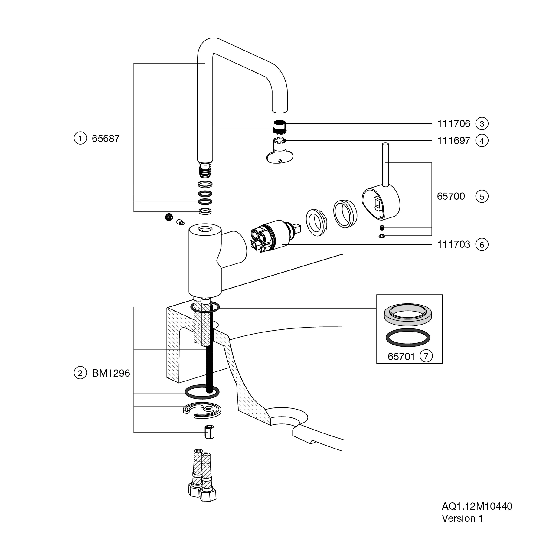Einhand-Waschtischmischer „System-Armaturen“ Ausladung 270 mm Einhand-Waschtischmischer „System-Armaturen“ Ausladung 270 mm