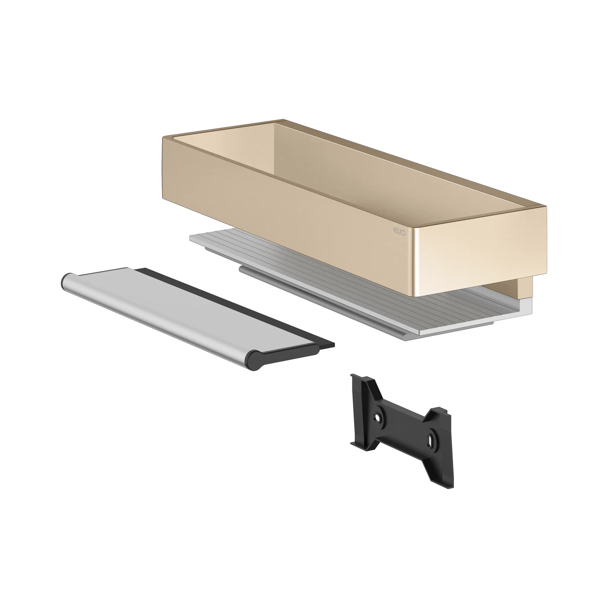 Edition 11 11159030000 Duschkorb mit Glasabzieher silber-eloxiert/Bronze geb.