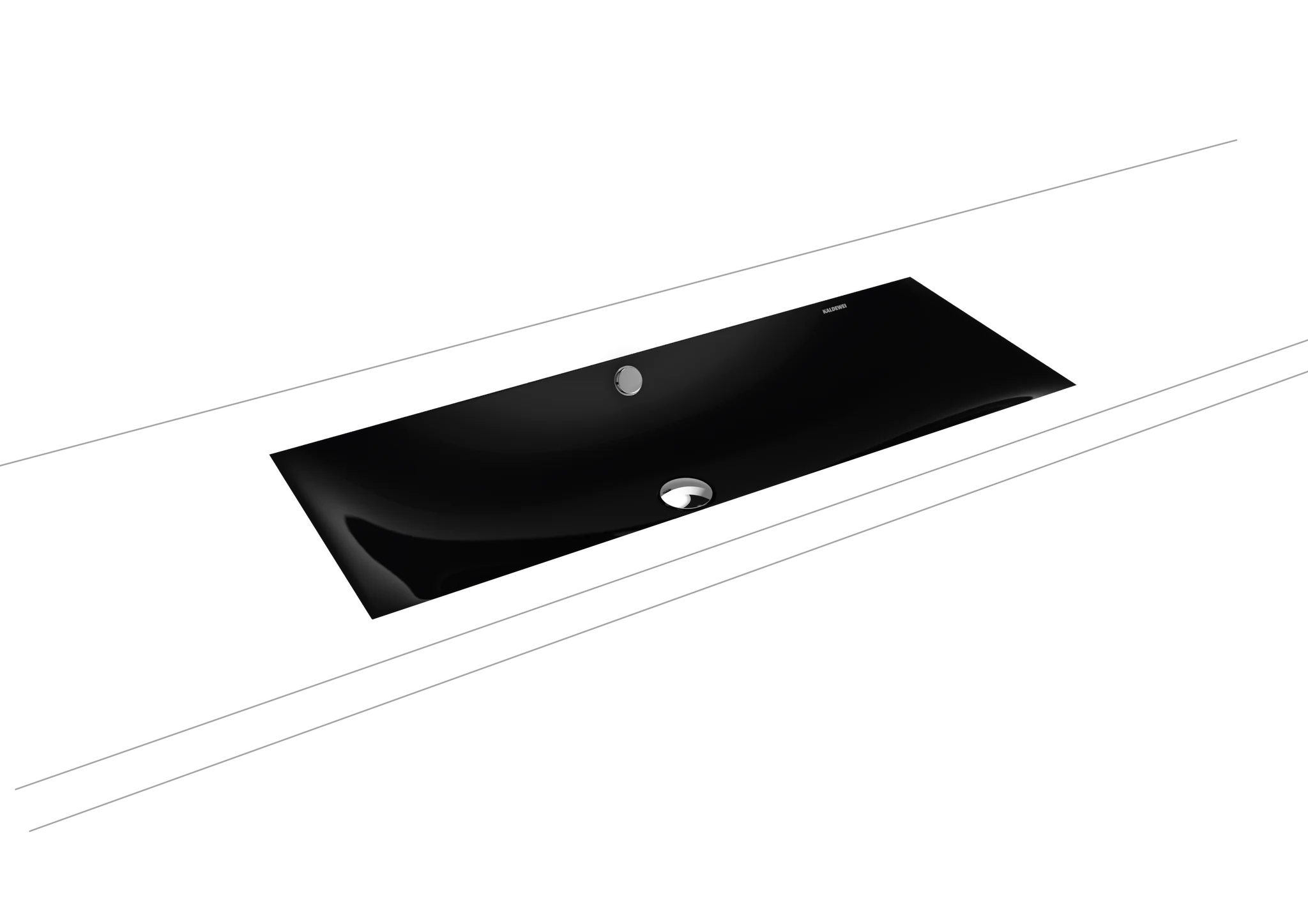 Unterbauwaschtisch „Silenio“ 93,4 × 39,1 cm, ohne Hahnlochbohrung in schwarz, mit Perl-Effekt