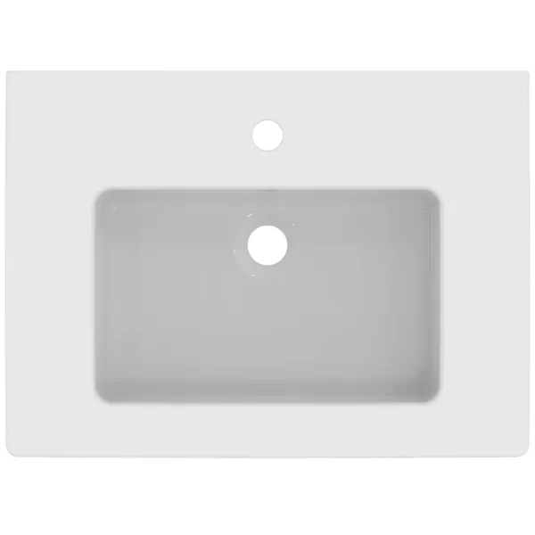 Waschbecken „Eurovit“ 61 × 45 × 14 cm, Hahnlochposition mittig in Weiß