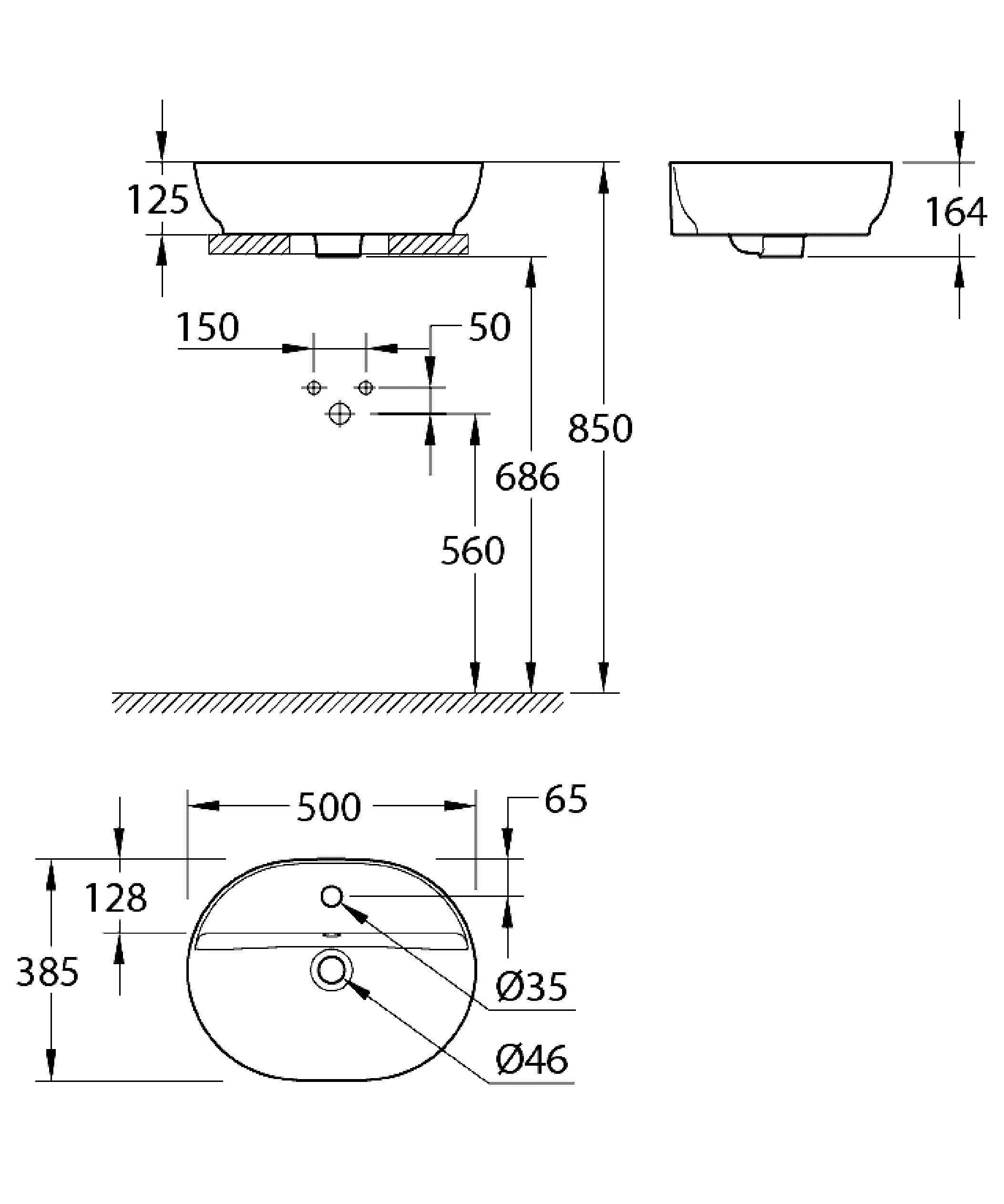 Grohe Waschbecken „Essence Keramik“ in weiß alpin Grohe Waschbecken „Essence Keramik“ in weiß alpin